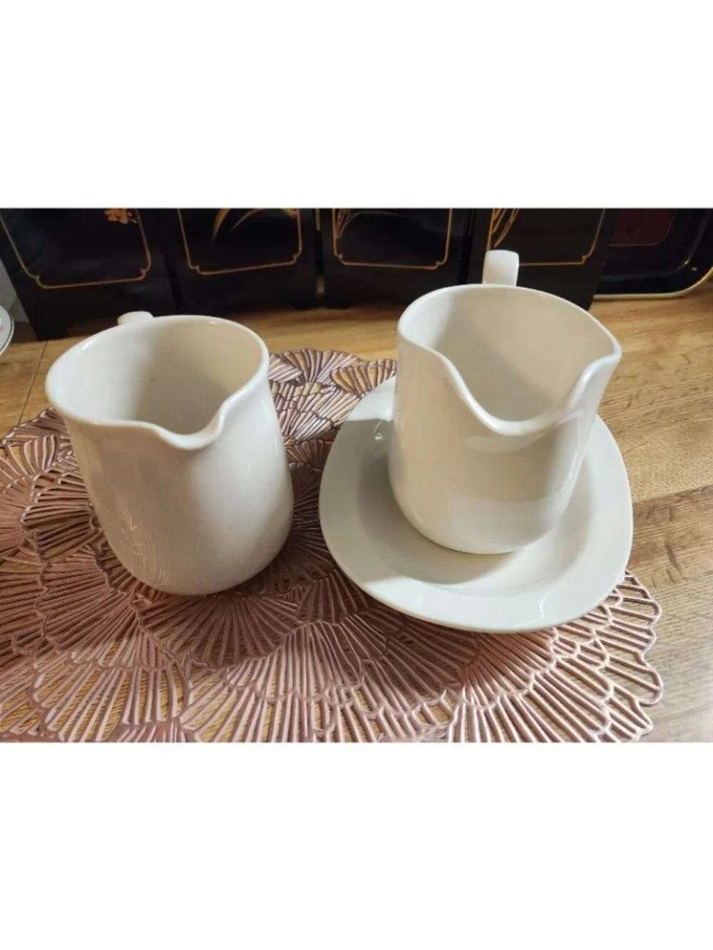Corning Ware Creamer, Gravy Boat & Underplate Cream USA Corningware